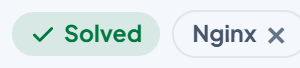 The Solved badge on a question that has an accepted answer