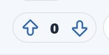 The up and down vote arrows with a score, in the action bar below a post